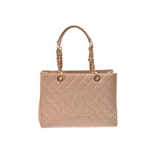 Chanel GST Tote Bag Caviar Skin Beige GG